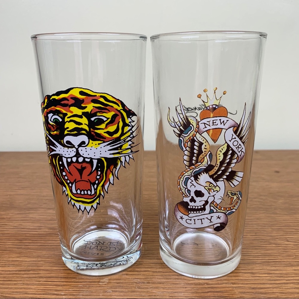 Don Ed Hardy Tiger Skulls New York City Glasses